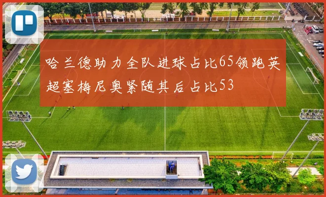 哈兰德助力全队进球占比65领跑英超塞梅尼奥紧随其后占比53